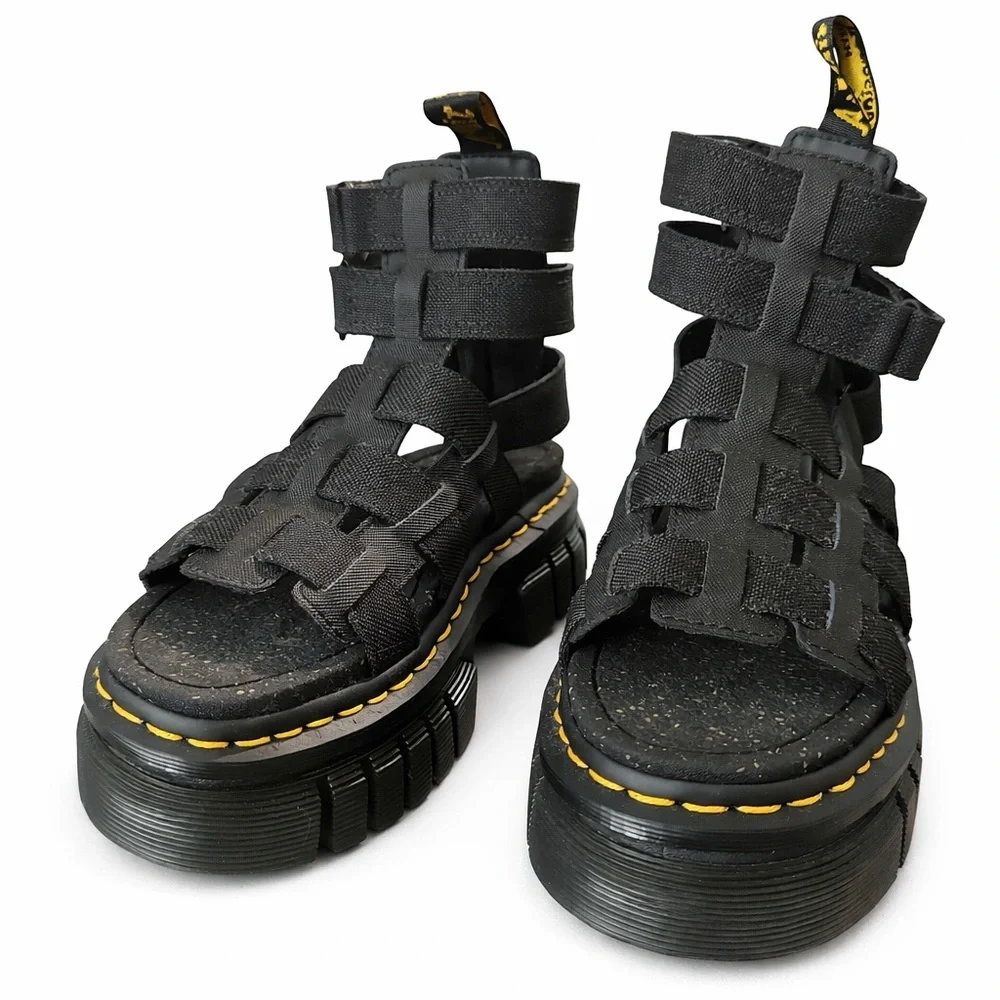 Dr. Martens Black Canvas Gladiator Sandals - Picture 1 of 3